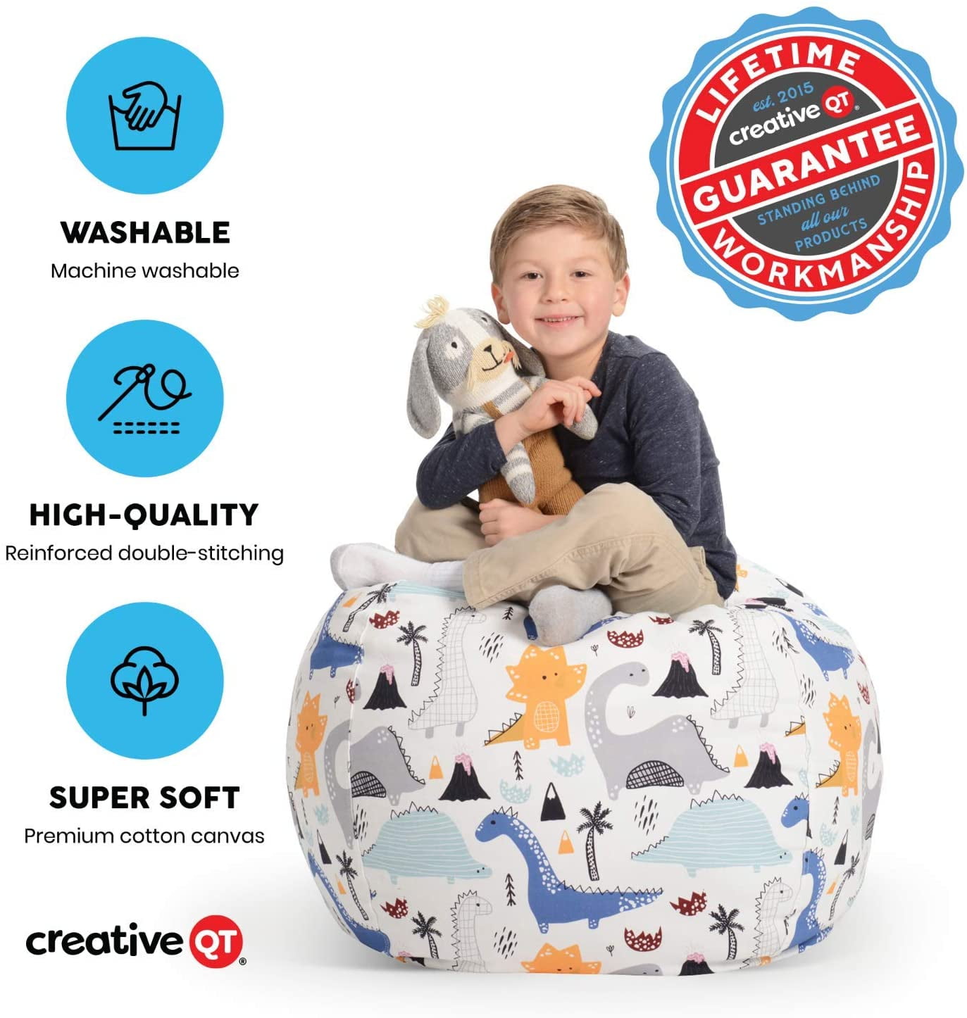 Creative QT 33 Unicorn Print Stuff 'n Sit Plush Toy Stuffed Animal Storage  Bean Bag Chair, Plush Toy Storage 