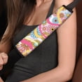 thumbnail image 4 of Chririnla Colorful Floral Confetti Seat Belt Shoulder Pad 2 PCS Car Seat Belt Pads Waterproof Skin-Friendly Suitable for Auto Cars, 4 of 8