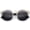 Gold-Black / Smoke, variant on sunglassLA Female Ornate Metal Detail Wide Temple Half Frame Round Semi-Rimless Sunglasses 52mm (Gold-Tortoise / Brown) - 52mm