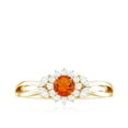 thumbnail image 4 of Rosec Jewels 5 MM Fire Opal Flower Engagement Ring with Diamond for Women, 18K Yellow Gold, US 4.50, 4 of 9