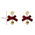 thumbnail image 6 of Hyasfey 1 Pair Women Earrings All-match Anti-fade Ear Decoration Festive Touch Red Bow Dangle Flower Heart Earrings for Everyday Wear, 6 of 8