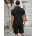 thumbnail image 6 of COOFANDY Men's 2 Pieces Casual Beach Outfits Short Sleeve Button Down Shirts Summer Short Set, 6 of 13