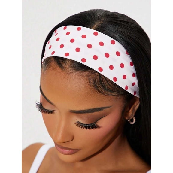 Polka Dot Wide Headband For Women, Multicolor Retro Hair Accessory