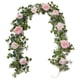 thumbnail image 2 of Artificial Rose Vine Garland | Simulated Flower Decoration with Green Leaves | 67 Inch Faux Floral Vines for Wedding, Tabletop, Door, Staircase, Wall, Garden, Office Decor | 1 Piece, 2 of 6