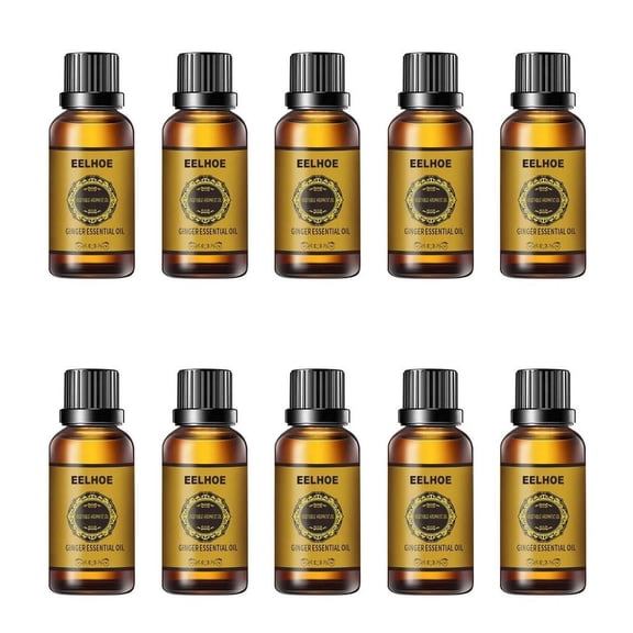 Ginger Oil for Natural Drainage Firming Massage and Skin Care 10ml (Pack of 10)