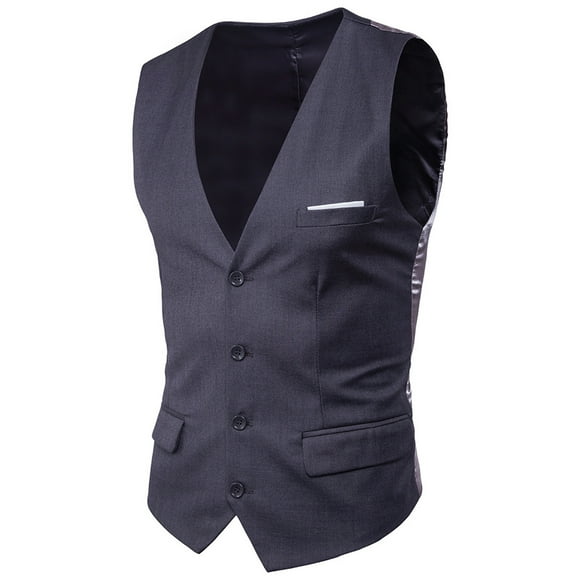 Pisexur Mens Suit Vest Men's Solid Single Breasted Suit V-Neck Button Suit Jackets Top Mens Blazer Jacket Blazer for Men Sports Coat for Men