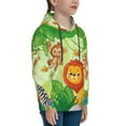thumbnail image 3 of Kll Unisex Kids Boys Girls Hooded Pocket Pullover Hoodies-African Animals In The Jungle, 3 of 9