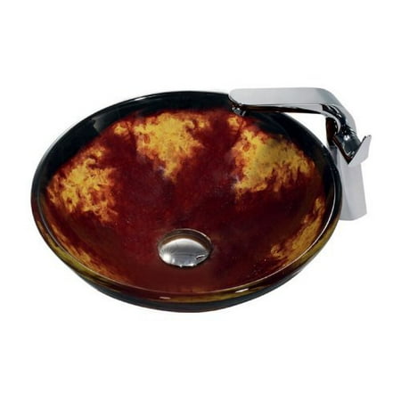 Vigo Tortoise Glass Vessel Sink and Side Lever Faucet Set