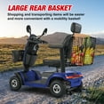 thumbnail image 6 of Metro S500 4-Wheel Electric Scooter with Windshield, 500W Motor, Cup Holders & USB Charging Port, LED Lights, Crutch case, Front and Rear Baskets, Blue, 6 of 6
