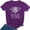 Purple, variant on Alun Summer Short Sleeve T Shirts for Women Fashion Cute Honeybee Graphic Crewneck Tee Shirts Soft Comfortable Breathable Workout Leisure Daily Wear Tops Pink L
