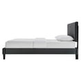 thumbnail image 5 of Platform Bed Frame, Full Size, Charcoal Grey Gray, Velvet, Modern Contemporary, Bedroom Master Guest Suite Room, 5 of 9