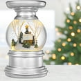 thumbnail image 4 of Haute Decor 6.5 Inch Tall Log Cabin Christmas Snow Globe with Candle Holder & Automatic Timed Snowfall and Lights, 4 of 6