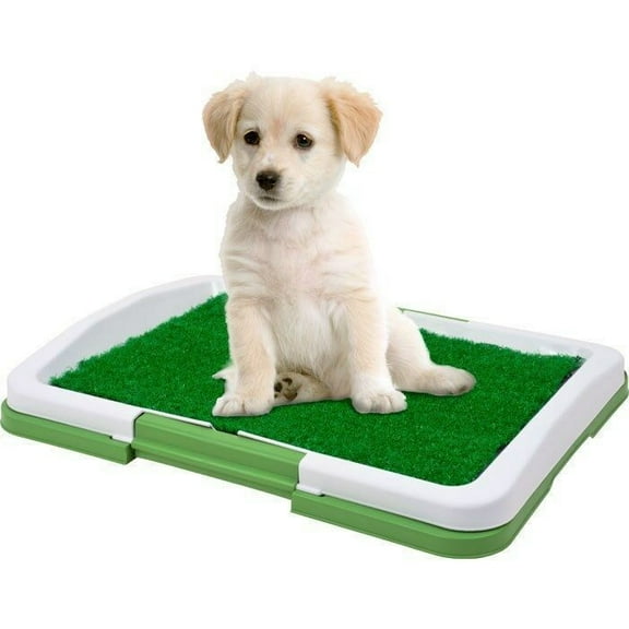 DEXS Puppy Potty Trainer – Indoor Fake Grass Training Patch – 18.5X13IN Restroom Mat with Absorbent Layer, Non-Slip Base