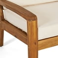 thumbnail image 3 of GDF Studio Parma 4 Piece Outdoor Wood Patio Furniture Chat Set, Beige and Teak, 3 of 8