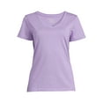 thumbnail image 5 of Time and Tru Women's V-Neck T-Shirt with Short Sleeves, 5 of 5