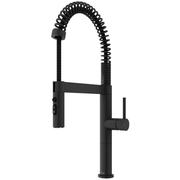 VIGO Edison Pro 20 in. Single Handle Pull Down Sprayer Kitchen Faucet in Matte Black-VG02052MB
