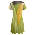thumbnail image 5 of Corn Cob Women's Dress Short Sleeve Summer Sundress Summer Women Clothes, 5 of 7