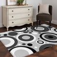thumbnail image 3 of Black Grey Abstract Area Rugs 2.7'x5', Washable Small Throw Rugs for Kitchen Bedroom, Modern Geometric Polka Dot Indoor Outdoor Rug Non-Slip Low Pile Carpet Runner Reversible Floor Mats, 3 of 8
