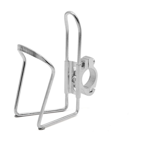 REGALWOVEN Silver Tone Aluminum Alloy Handlebar Water Bottle Holder Cage for Bike Bicycle