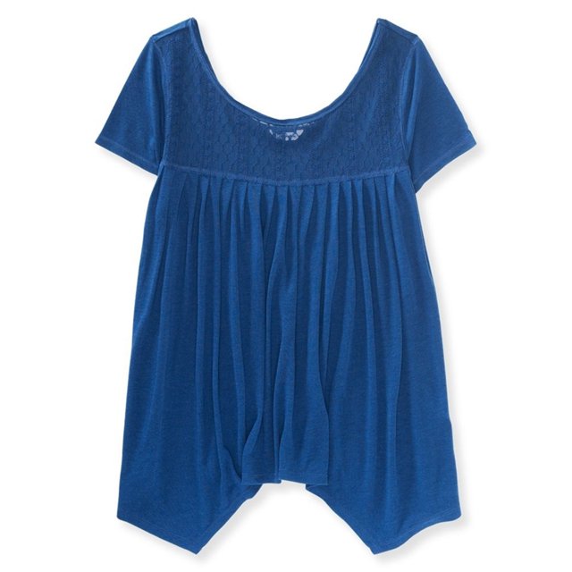 Blusa Aeropostale de punto con encaje de diamantes para mujer azul mediana