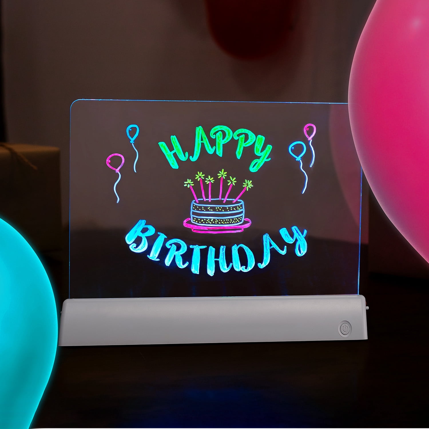 Globe Electric LED Rechargeable Color Changing Glow Light Board with Included USB-C Cable, Markers, Wipes and Stencils