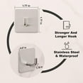 thumbnail image 4 of Adhesive Hooks Heavy Duty Stick on Wall Towel Door Waterproof Stainless Steel Holders for Hanging Clothes Bathroom Hook 4 Pack, 4 of 10