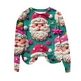 thumbnail image 4 of Lorytime Sweatshirt for Women Oversized Christmas Santa Claus Print Shirt Crew Neck Long Sleeve Pullover Loose Tops, 4 of 8