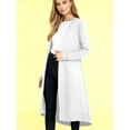 thumbnail image 2 of Made by Johnny Women's Casual Long Open Front Drape Lightweight Duster High Low Hem Maxi Long Sleeve Cardigan M WHITE, 2 of 6