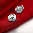 thumbnail image 4 of LeCalla 925 Sterling Silver Light-Weight Italian Design Love Knot Push Back Stud Earrings Jewelry Gifts for Women and Teen 10MM, 4 of 8