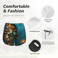 thumbnail image 6 of Lsque Elegant Butterfly And Flowers Printed Women's Running Shorts with Liner Pockets,Elastic Quick Dry Workout Athletic Gym Yoga Shorts,Womens High Waist Shorts-Large, 6 of 9