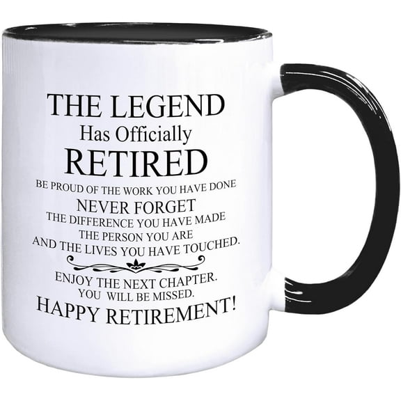 Retirement Coffee Mugs - Retirement Gifts for Coworkers Women Coffee Teacup, Farewell Gifts for Women Men Coworkers, HappyRetirement Gift The Legend Has Retired Ceramic CoffeeMug 11oz
