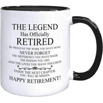 Retirement Coffee Mugs - Retirement Gifts for Coworkers Women Coffee Teacup, Farewell Gifts for Women Men Coworkers, HappyRetirement Gift The Legend Has Retired Ceramic CoffeeMug 11oz