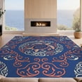 thumbnail image 2 of Design&I 3'x5' Washable Throw Rug Ultra-Thin & Non-Slip Skid-Resistant Small Coral Scrolls Reef Border Nautical Seashell Fish Turtle Ocean Playful for Entryway, Kitchen, 2 of 7