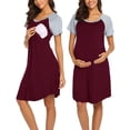 thumbnail image 2 of 2025 Robe de Maternité Femmes Robe de Maternité Allaitement Dentelle Robes Longueur au Sol pour Femmes Chemise de Nuit Allaitement Chemise de Nuit Femmes Robe Portefeuille Florale, 2 of 9