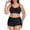 Black, variant on Womens Swimsuits High Waisted Two Piece Tankini Set Solid Color Bathing Suit Supportive Athletic Swimwear for Summer Beach and Pool