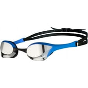 Arena Unisex Cobra Ultra Swipe Racing Swim Goggles for Men & Women Anti-Fog Technology Dual Strap, Mirror/Non-Mirror Lens Silver / Blue Swipe Anti-fog Mirrored