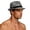 Gray, variant on Men's Straw Fedora Summer Sun Hat Breathable Woven Beach Hat with Adjustable Strap for Travel Outdoor Casual Daily Wear