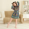 thumbnail image 3 of FORMRS Niños Bathrobe Unisex Hooded Robe Soft Plush Pajamas Sleepwear, Size 2-3T, Abstract Eagle, 3 of 7