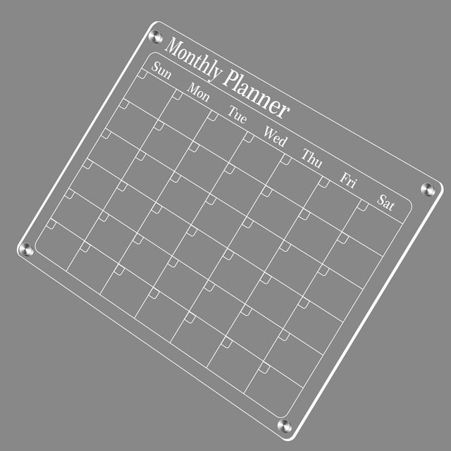 Acrylic Magnetic Calendar Weekly and Monthly Planner 40x30cm Clear Dry Erase Board for Fridge