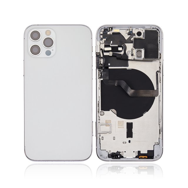 Esource Parts iPhone 12 Pro Back Housing With Small Components Silver Compatible