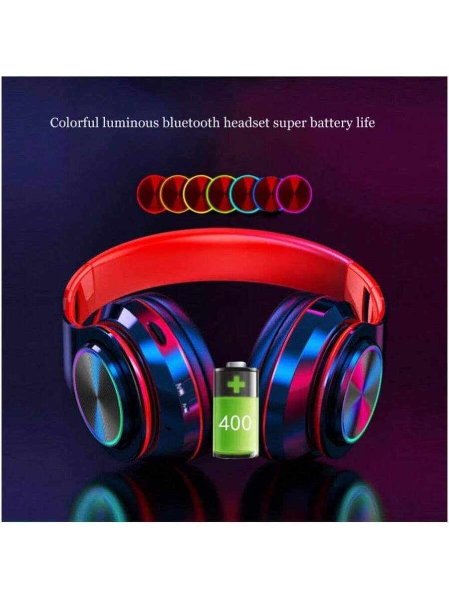 Wireless Gaming Headset With Microphone Bluetooth 5.2, Foldable Over Ear Headphones With Dual Wired/Wireless Mode, Long Battery Life, Lightweight Comfortable Design For PC Laptop Phone Travel Sports
