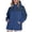 Dark Blue, variant on Oversized Zip Up Bomber Jacket for Women, Ribbed Stand Collar Long Puff Sleeve, Soft Fleece Casual Fall Outerwear, 1 Piece, S-XL