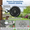 thumbnail image 6 of Tootaci 150ft Clothesline Outside Kit, Black Pvc Coated Heavy Duty Stainless Steel Wire with 2PCS 6.3" Pulley, M8 Metal Hooks, 3 Separator, 6 of 8