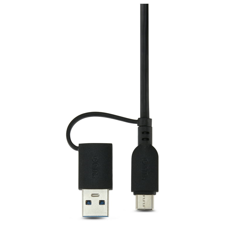 onn. Portable 4-Port USB Hub with USB 2.0 Ports