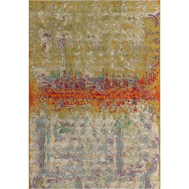 Unique Loom Outdoor Modern Bright Colors Rug 10' x 14' Rectangle Multi/Green