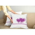 thumbnail image 2 of Ambesonne Love Throw Pillow Cover 2 Pack, Romance Art 2 Heart Motifs, 24", White and Purple, 2 of 5