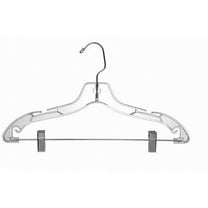 Only Hangers 17 Inch Clear Plastic Suit Hanger With Clips Pack of 25