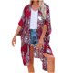 thumbnail image 1 of Mujer Chifón Estampado Floral Playa Casual 1/2 Manga Lose Mid-Length Cardigan Split Fork Cover Up Odeerbi ODB-6, 1 of 9