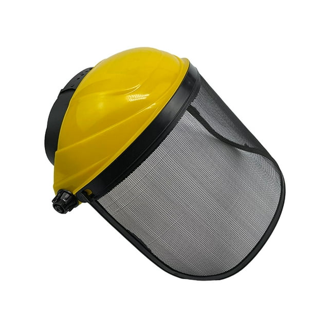 Protector facial completo perfecl para motosierra Amarillo con visera de malla de acero