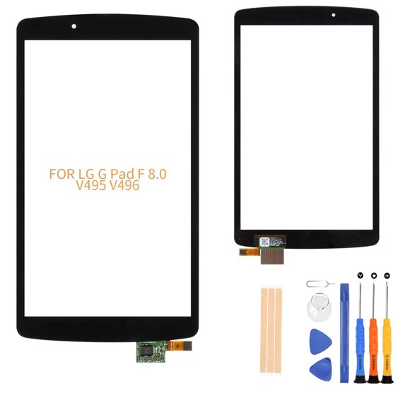 Compatible avec LG g Pad F 8.0 V495 V496 Écran Tactile de Remplacement, pour LG g Pad F 8.0 V495 V496 Panneau Tactile Kit de Réparation, avec Verre Trempé+outils(Noir)
